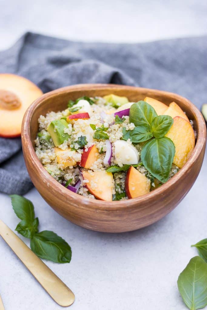 Avocado Peach Caprese Quinoa Salad Lemons + Zest Avocado Peach Caprese Quinoa Salad Lemons + Zest